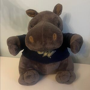GWU Plush Hippo Toy with Navy Shirt